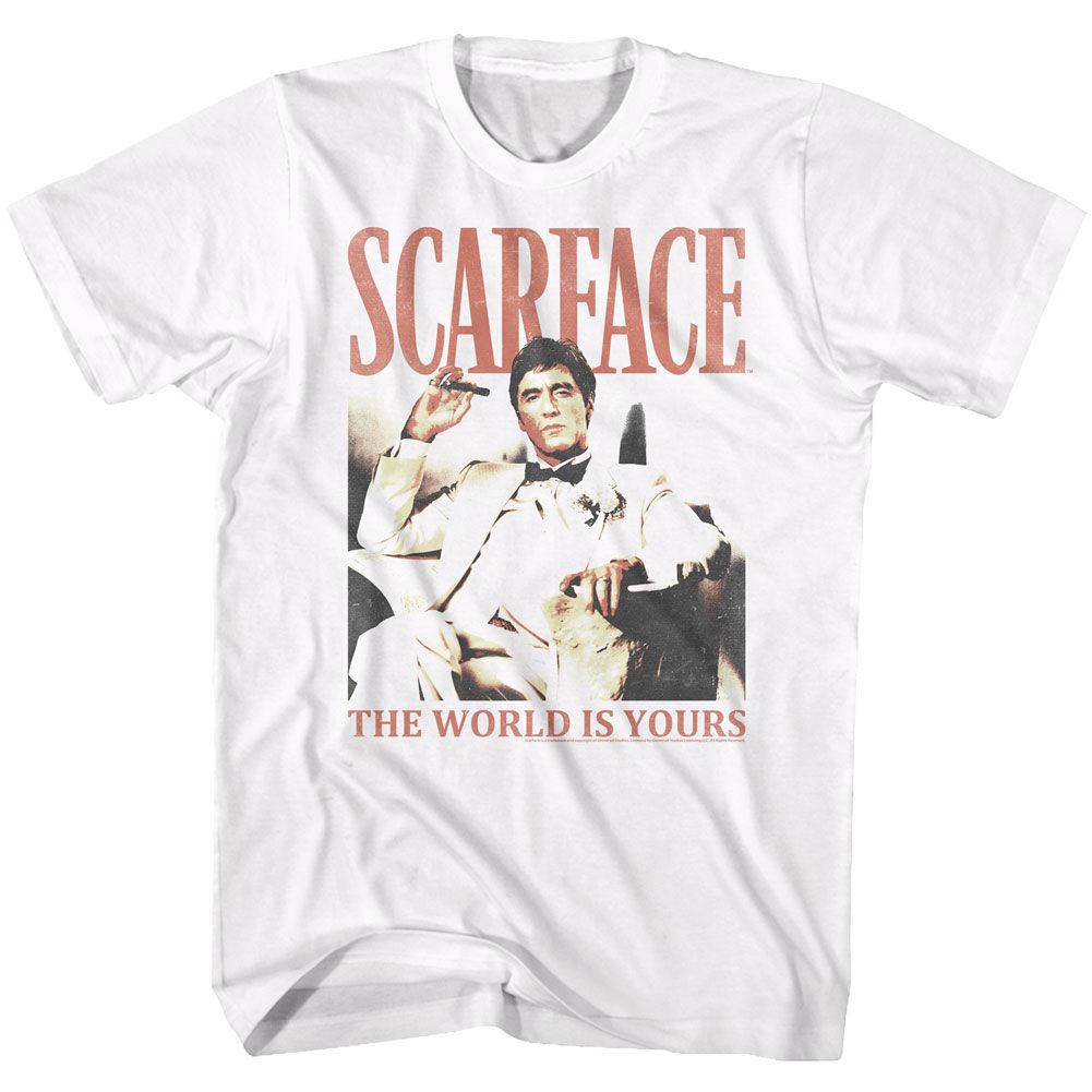 SCARFACE-DA WORLD-WHITE ADULT S/S TSHIRT