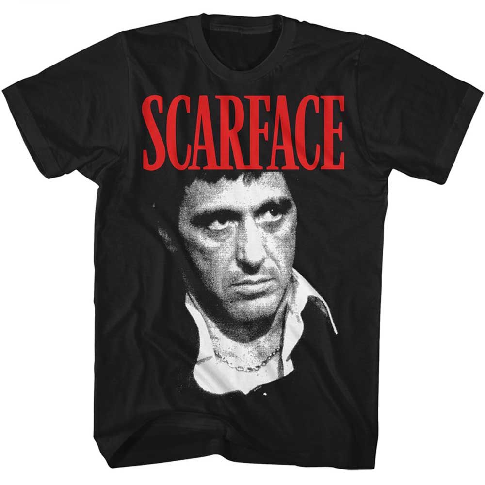 SCARFACE-SCARFACE FACE-BLACK ADULT S/S TSHIRT