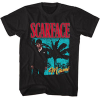 Thumbnail for SCARFACE-SCARFACE PALMS MIAMI BRIGHT-BLACK ADULT S/S TSHIRT