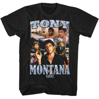 Thumbnail for SCARFACE-SCARFACE COLLAGE-BLACK ADULT S/S TSHIRT