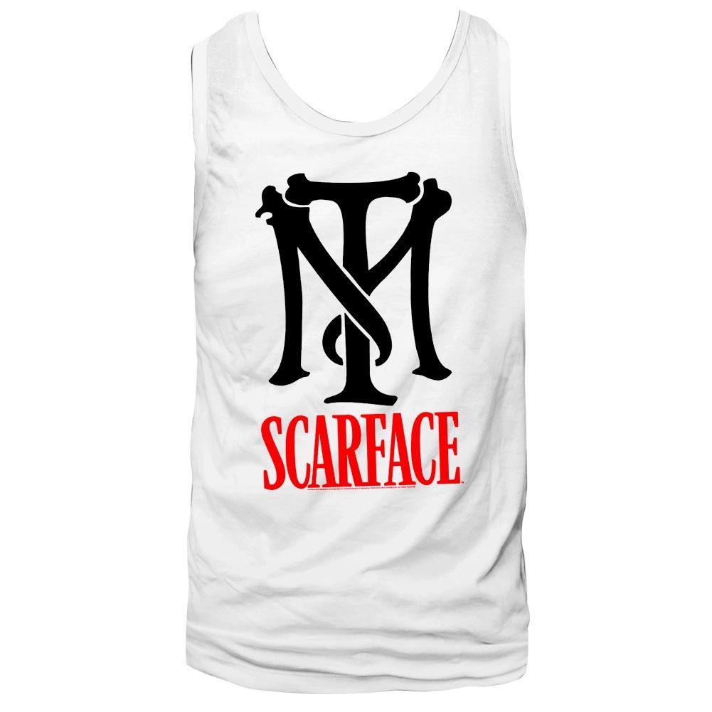 SCARFACE-TM LOGO-WHITE ADULT TANK