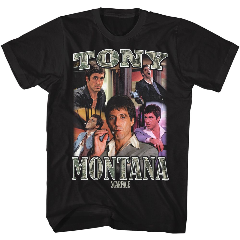 SCARFACE-SCARFACE COLLAGE 2-BLACK ADULT S/S TSHIRT
