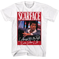 Thumbnail for SCARFACE-SCARFACE EVEN WHEN I LIE-WHITE ADULT S/S TSHIRT