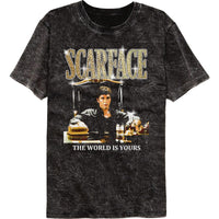 Thumbnail for SCARFACE-SCARFACE GOLD LOGO-MINERAL WASH BLACK ADULT S/S TSHIRT
