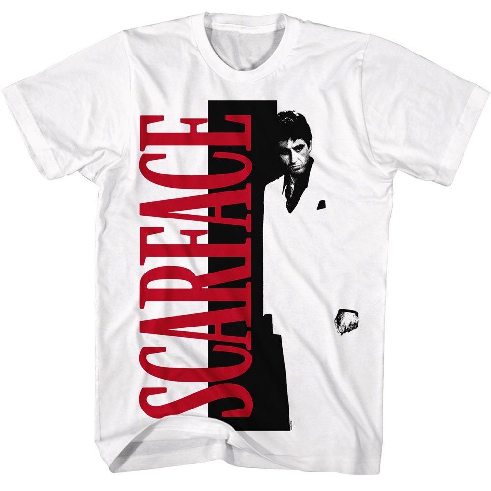 SCARFACE-SCARFACE SF SPLIT-WHITE ADULT S/S TSHIRT