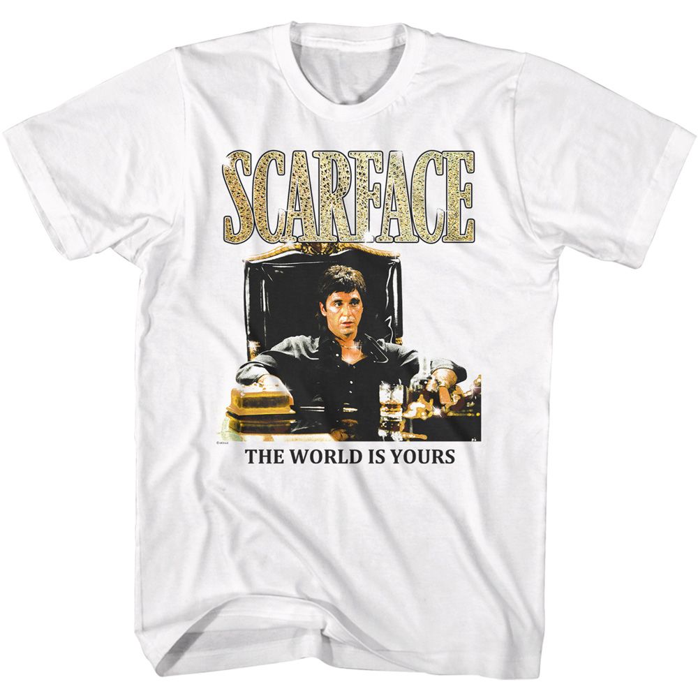 SCARFACE-SCARFACE DESK SIT-WHITE ADULT S/S TSHIRT