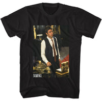 Thumbnail for SCARFACE-SCARFACE TONY AT HIS DESK-BLACK ADULT S/S TSHIRT