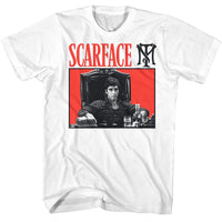 Thumbnail for SCARFACE-SCARFACE RED BG-WHITE ADULT S/S TSHIRT