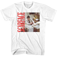 Thumbnail for SCARFACE-SCARFACE MONEY AND SIDE LOGO-WHITE ADULT S/S TSHIRT