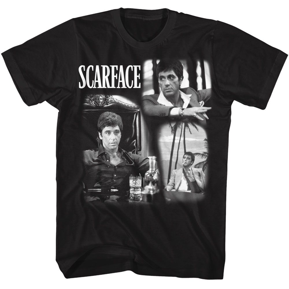 SCARFACE-SCARFACE WORLD IS YOURS COLLAGE-BLACK ADULT S/S TSHIRT