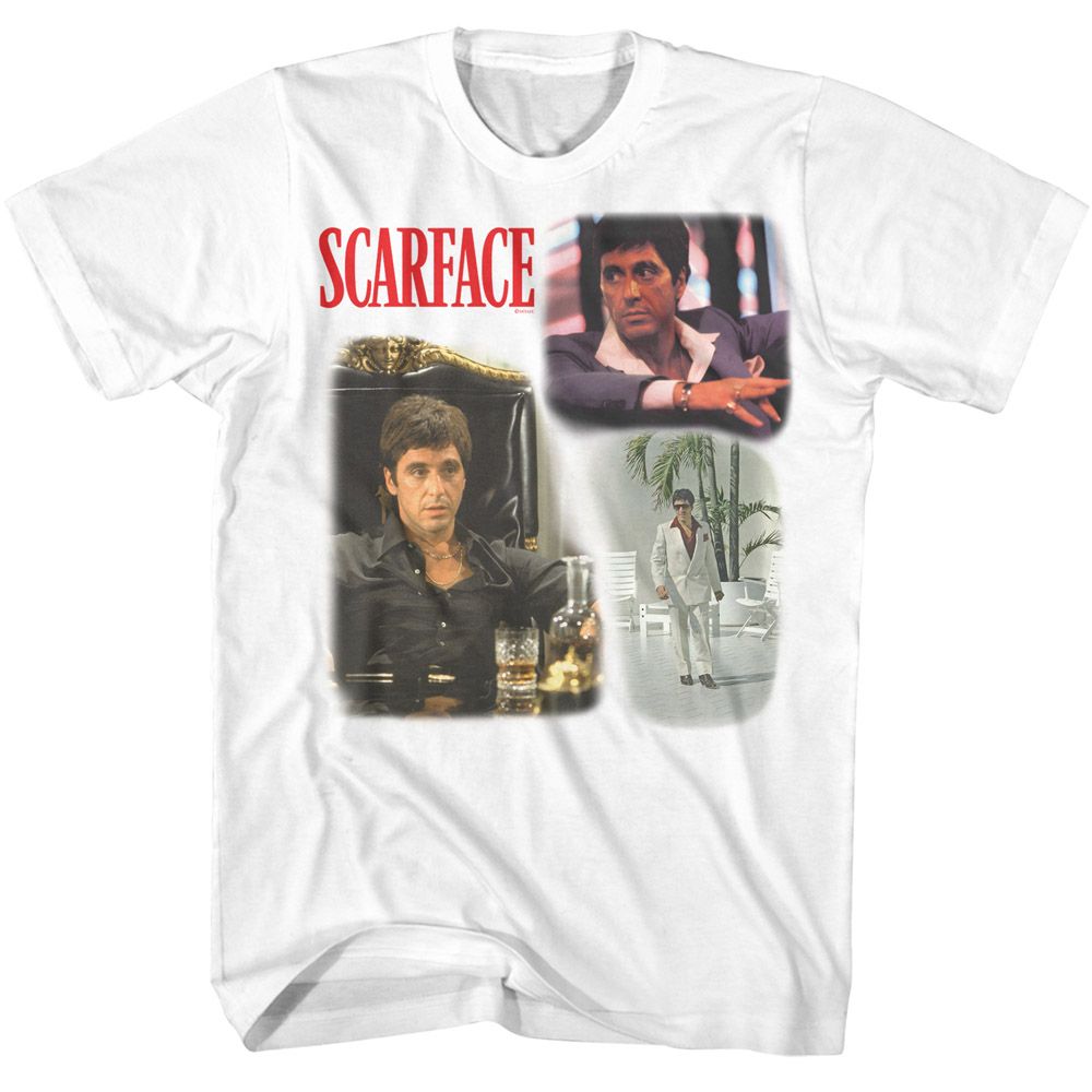 SCARFACE-SCARFACE WORLD IS YOURS COLLAGE COLOR-WHITE ADULT S/S TSHIRT