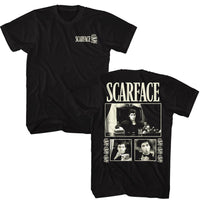 Thumbnail for SCARFACE-SCARFACE THREE PHOTOS W ROSES-BLACK ADULT S/S TSHIRT