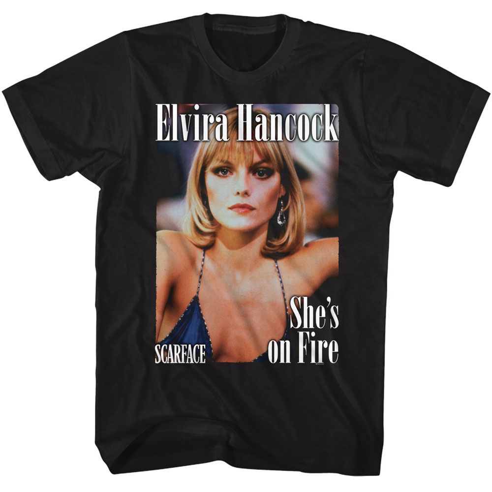 SCARFACE-SCARFACE ELVIRA MAGAZINE STYLE-BLACK ADULT S/S TSHIRT