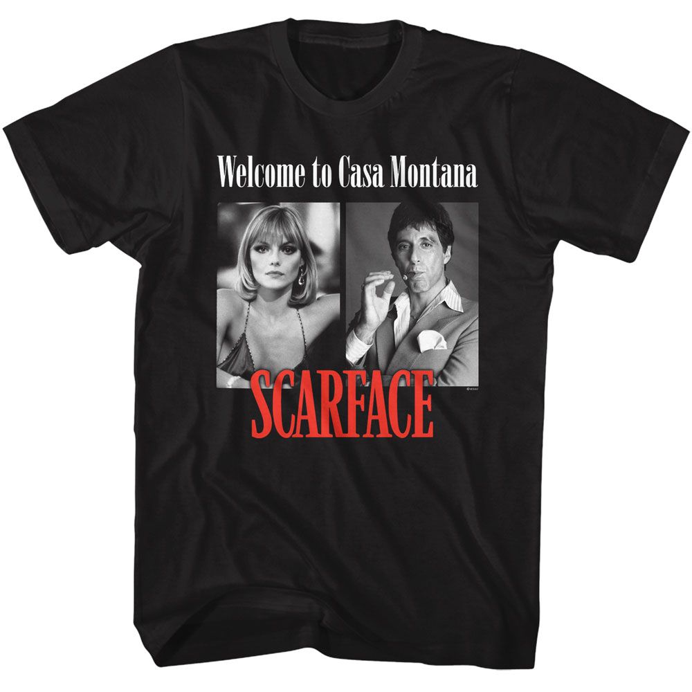 SCARFACE-SCARFACE CASA DE MONTANA-BLACK ADULT S/S TSHIRT