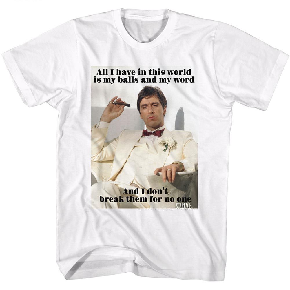 SCARFACE-BREAK-WHITE ADULT S/S TSHIRT
