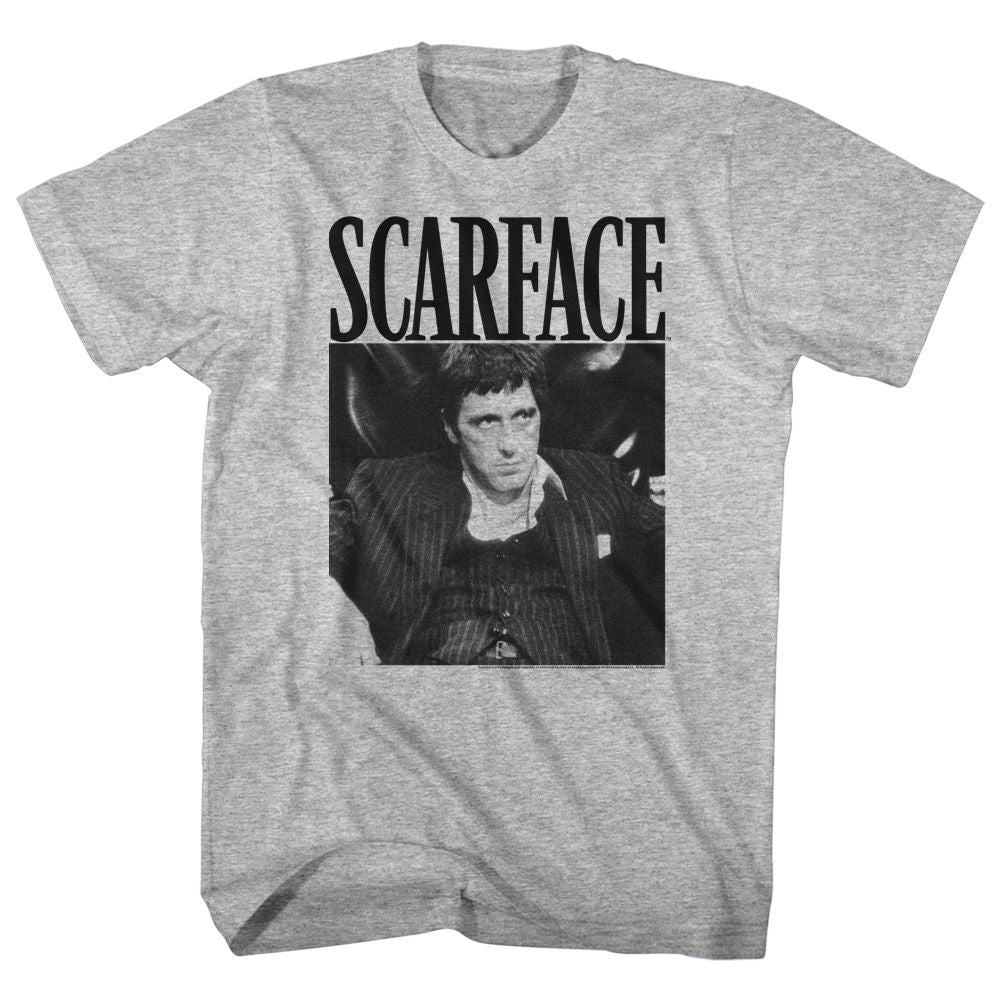 SCARFACE-GANGSTA-GRAY HEATHER ADULT S/S TSHIRT