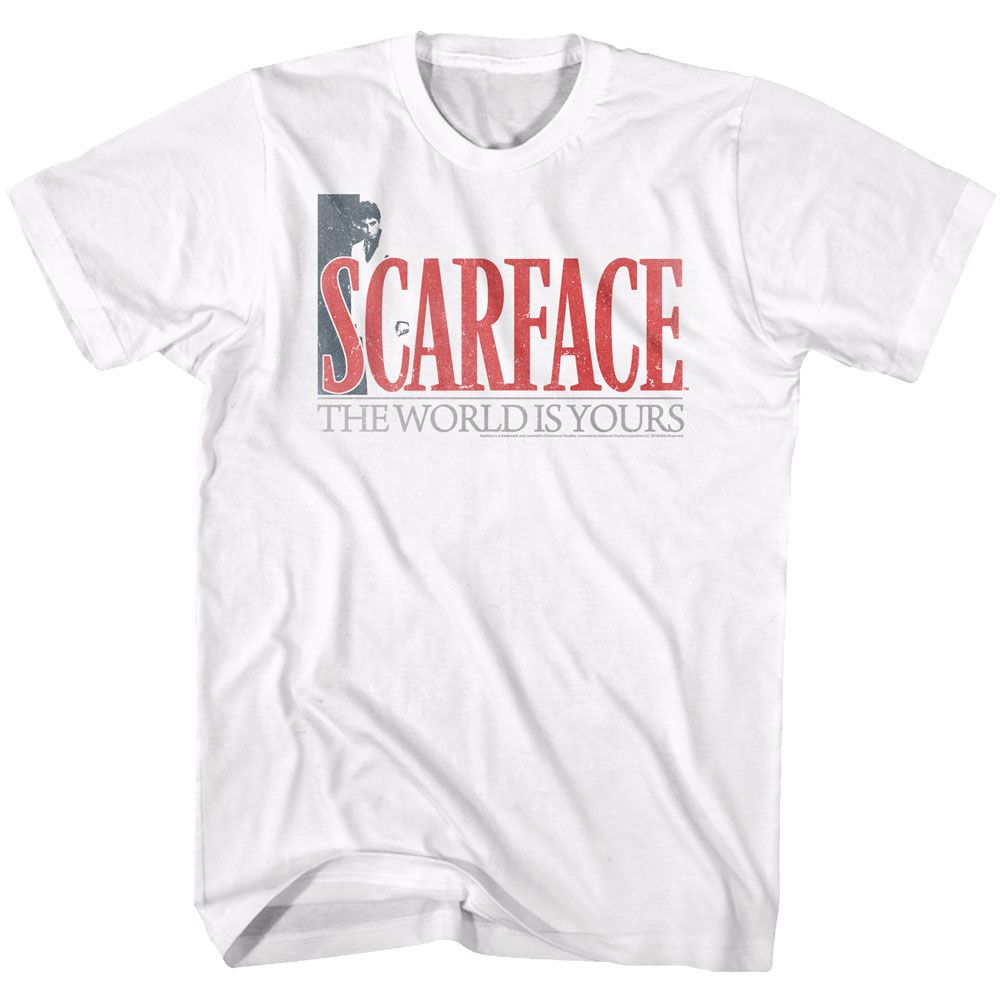 SCARFACE-THEWORLDIY-WHITE ADULT S/S TSHIRT