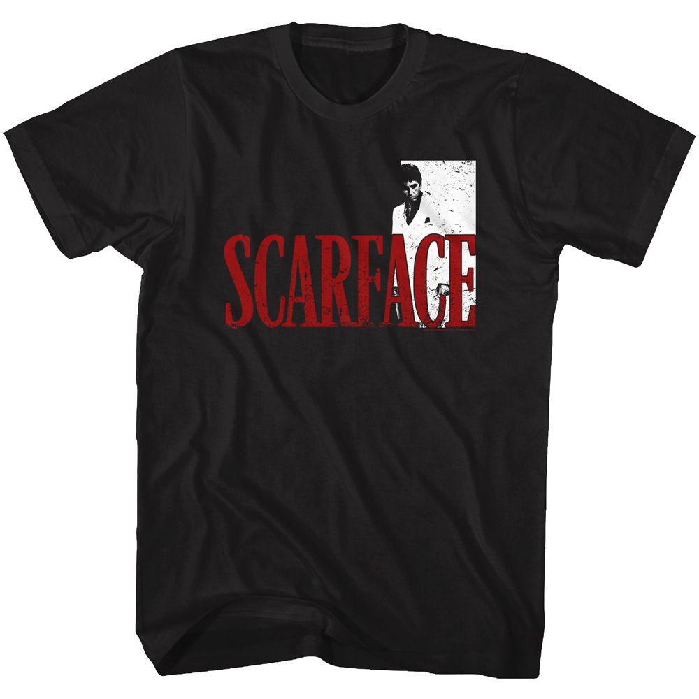 SCARFACE-SFREDWHITE-BLACK ADULT S/S TSHIRT