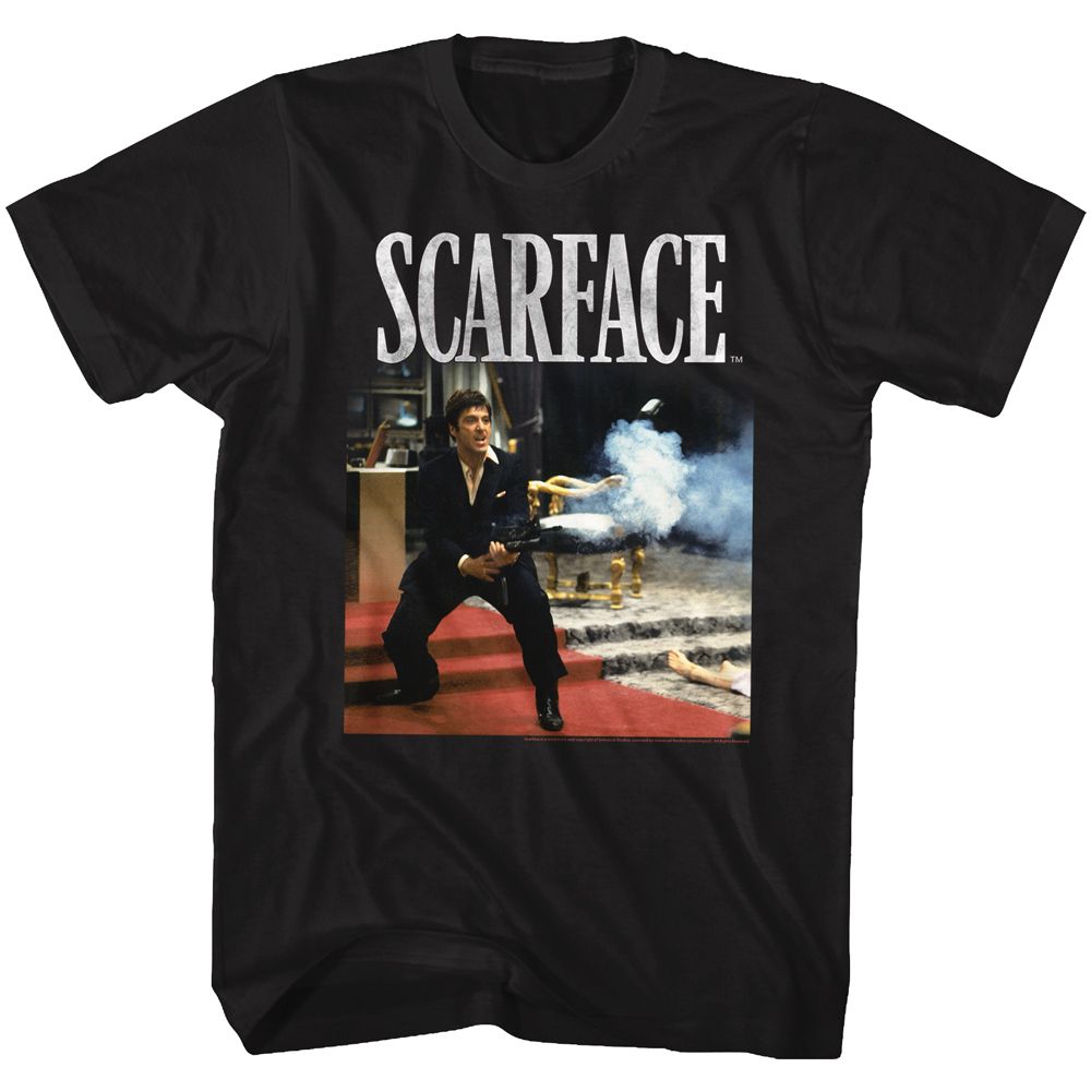 SCARFACE-HELLO FRIEND-BLACK ADULT S/S TSHIRT