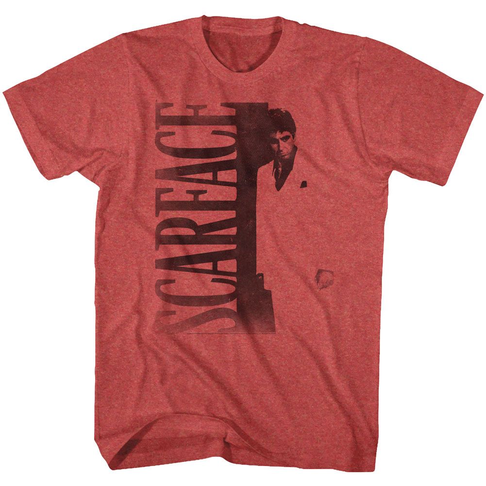 SCARFACE-SCARFACE-RED HEATHER ADULT S/S TSHIRT