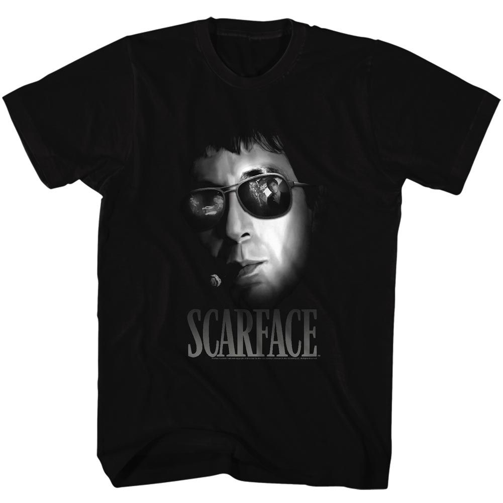 SCARFACE-AVIATORS-BLACK ADULT S/S TSHIRT