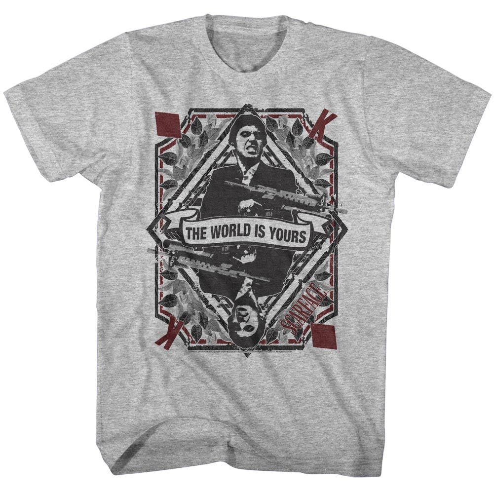 SCARFACE-KING OF DIAMONDS-GRAY HEATHER ADULT S/S TSHIRT