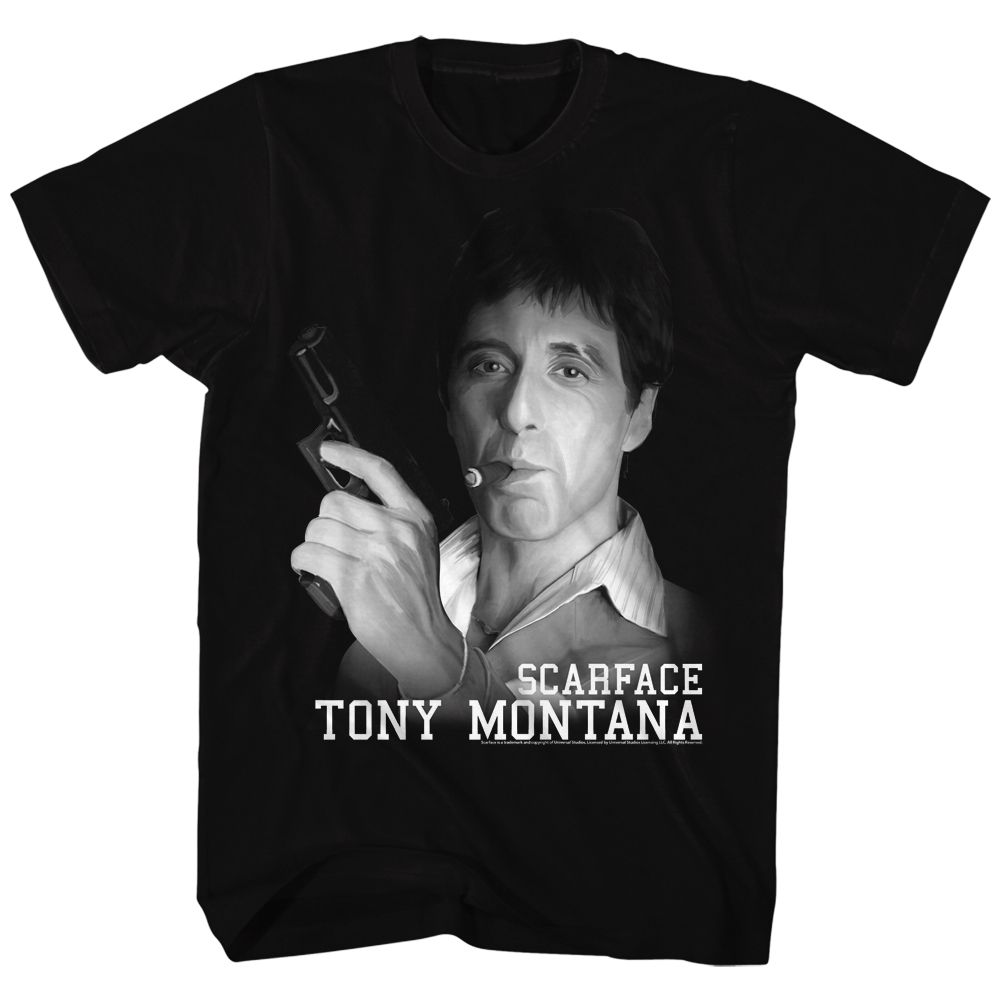 SCARFACE-TONYS GOT A GUN-BLACK ADULT S/S TSHIRT