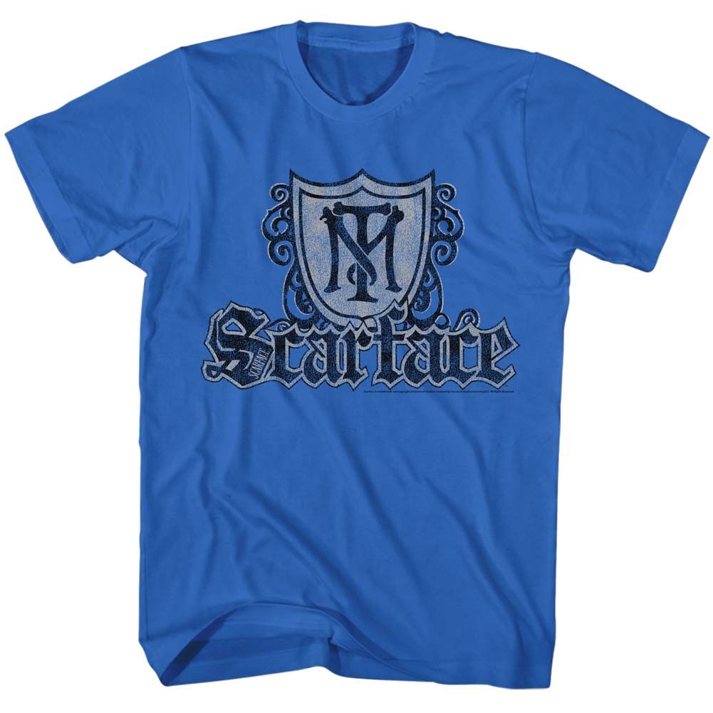 SCARFACE-SHIELD AND GUNS-ROYAL ADULT S/S TSHIRT