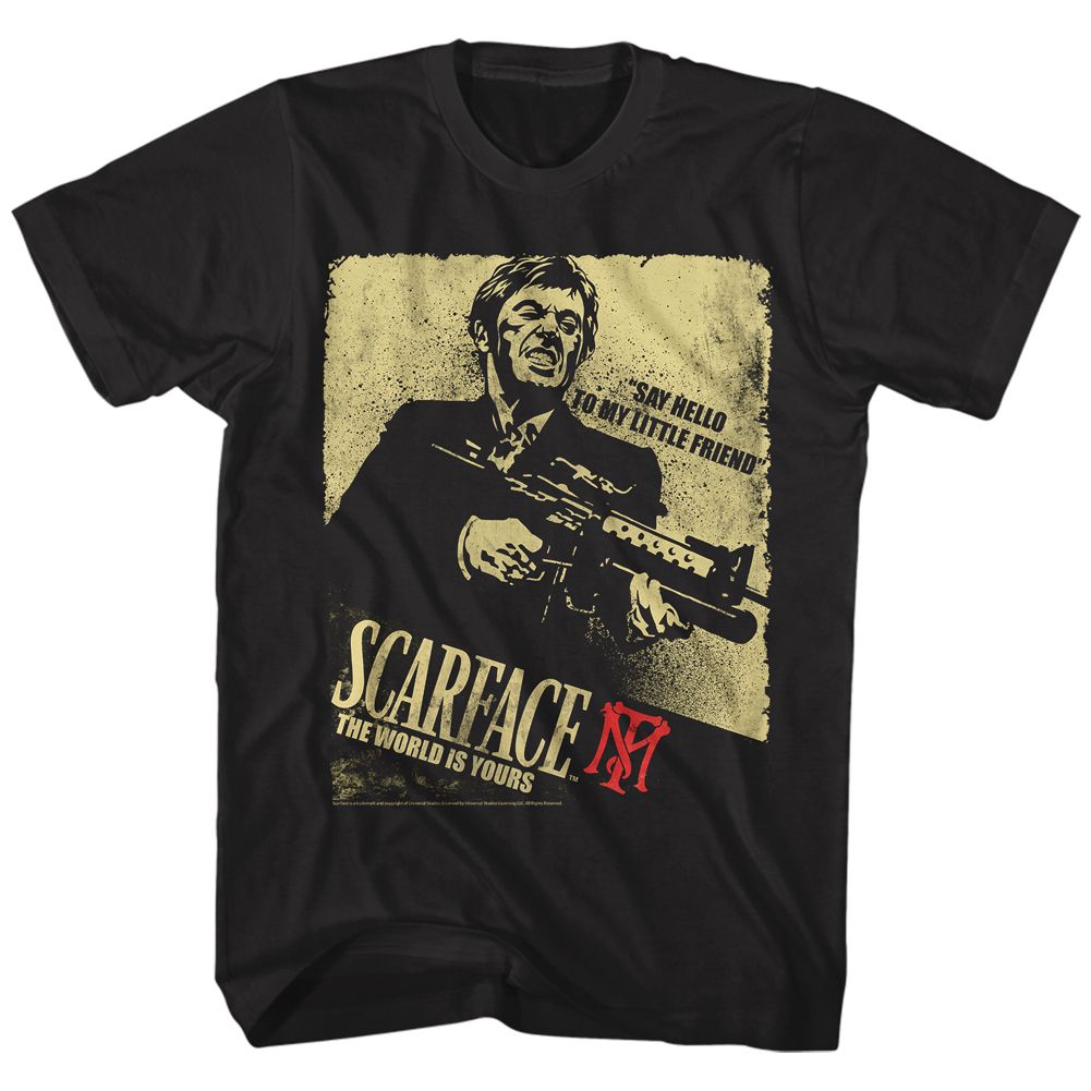SCARFACE-SCARFACE ACTION-BLACK ADULT S/S TSHIRT