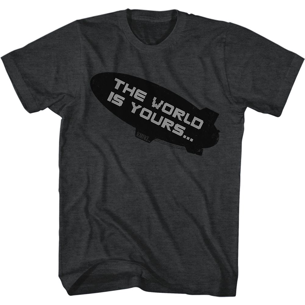 SCARFACE-BLIMP-BLACK HEATHER ADULT S/S TSHIRT