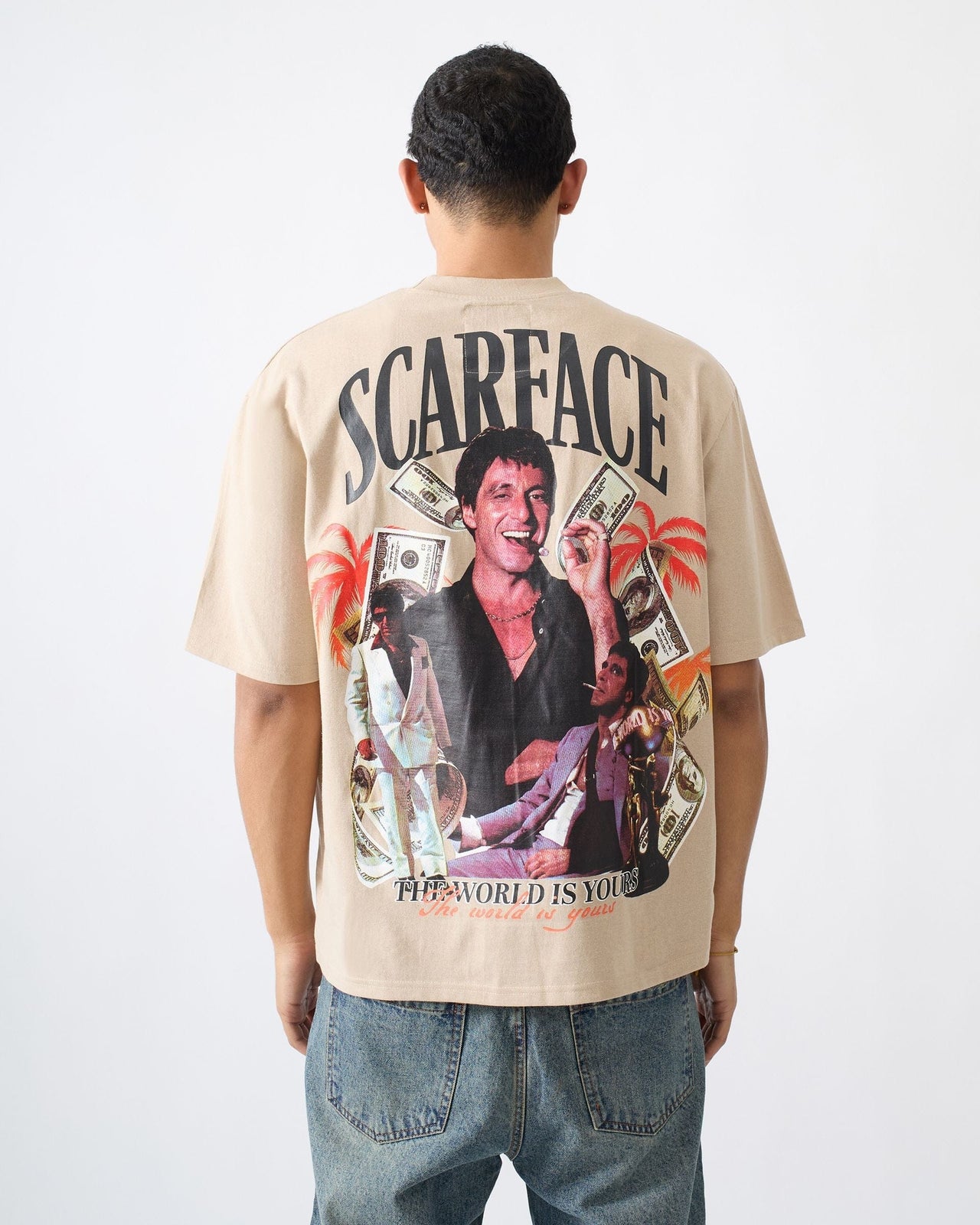 Scarface Money Embroidered Short Sleeve T-Shirt