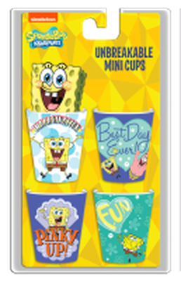 Spongebob Pinky Up Set 4pc 1.5oz Plastic Mini Cup Set – 24 pc ppk ($3.50 each)
