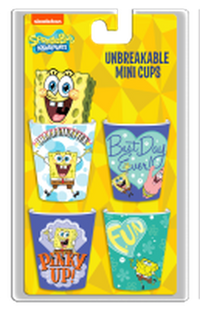Thumbnail for Spongebob Pinky Up Set 4pc 1.5oz Plastic Mini Cup Set – 24 pc ppk ($3.50 each)