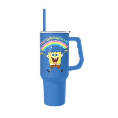Spongebob Imagination Rainbow  40oz Stainless Steel Tumbler w Handle – 12 pc ppk ($13.75 each)