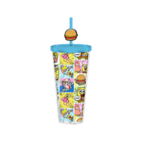 Thumbnail for Spongebob Comic Panels  24oz Plastic Cold Cup w/ Lid and Topper Straw – 12 pc ppk ($6.50 each)