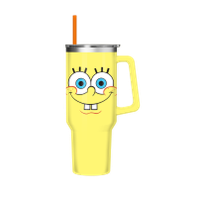 Sponge Bob Big Face  40oz Stainless Steel Tumbler w Handle – 12 pc ppk ($13.75 each)