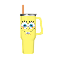 Thumbnail for Sponge Bob Big Face  40oz Stainless Steel Tumbler w Handle – 12 pc ppk ($13.75 each)