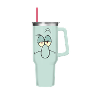 Sponge Bob Suidward Big Face  40oz Stainless Steel Tumbler w Handle – 12 pc ppk ($13.75 each)