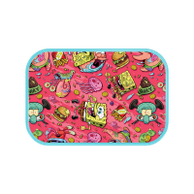 Spongebob Krusty Icon and Character Pattern 11.3" x 7.4" Tin Tray – 24 pc ppk ($6.00 each)