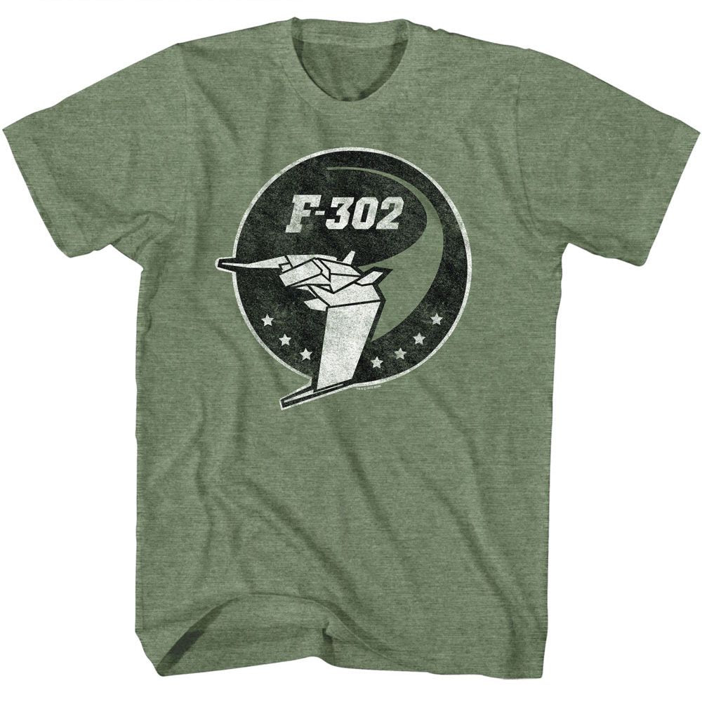 F-302 EMBLEM-MILITARY GREEN HEATHER ADULT S/S TSHIRT