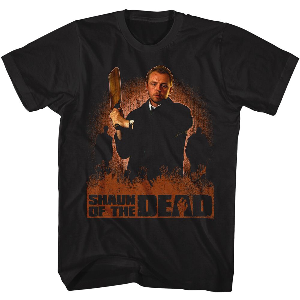 SHAUN OF THE DEAD-SHAUN OF THE DEAD SHAUN CRICKET BAT-BLACK ADULT S/S TSHIRT