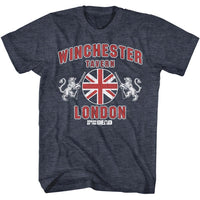 Thumbnail for SHAUN OF THE DEAD-SHAUN OF THE DEAD WINCHESTER LONDON-NAVY HEATHER ADULT S/S TSHIRT
