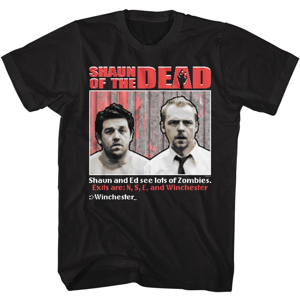 SHAUN OF THE DEAD-SHAUN OF THE DEAD VIDEO GAME-BLACK ADULT S/S TSHIRT