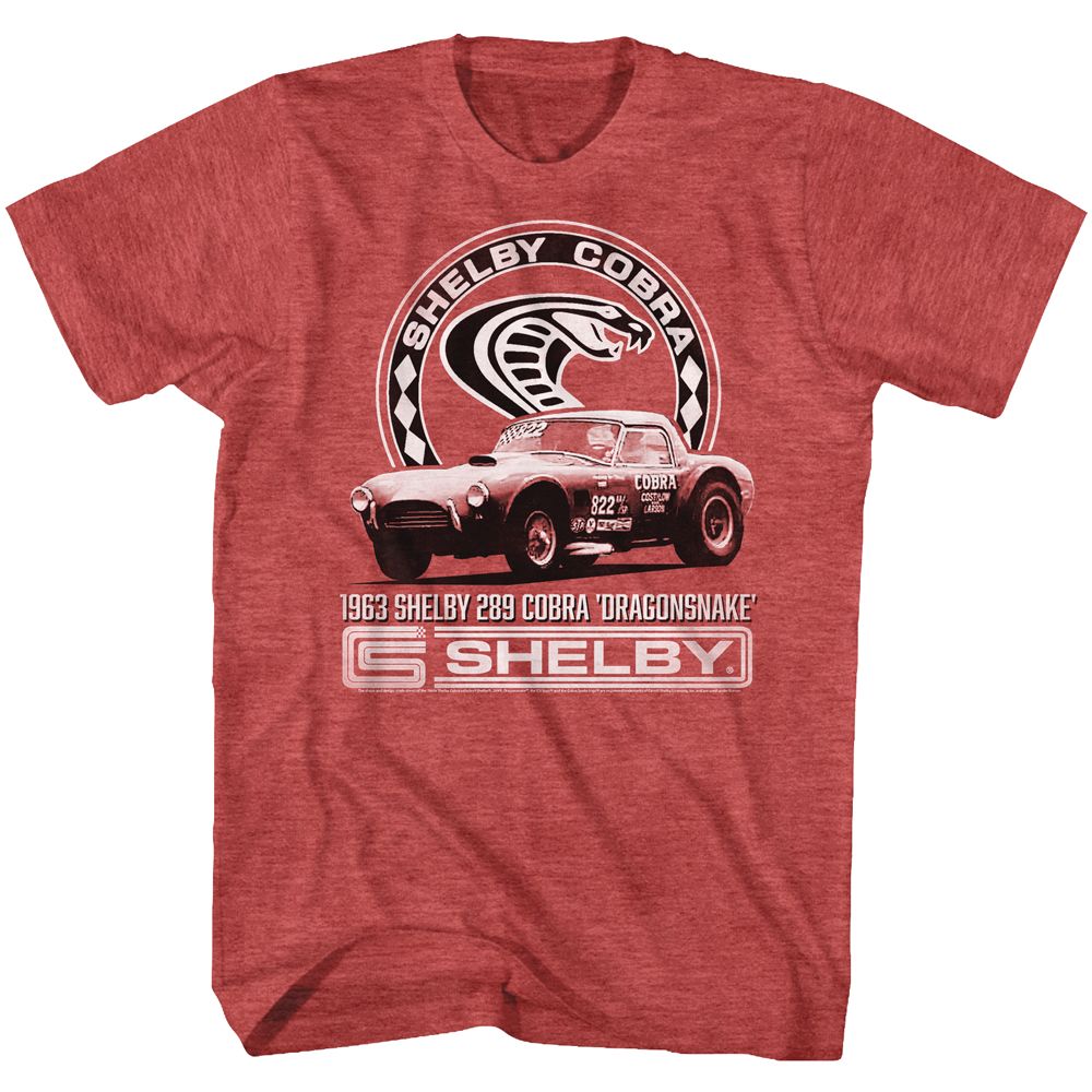 CARROLL SHELBY-DRAGONSNAKE-RED HEATHER ADULT S/S TSHIRT