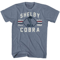 Thumbnail for CARROLL SHELBY-AMERICAN MUSCLE-INDIGO HEATHER ADULT S/S TSHIRT