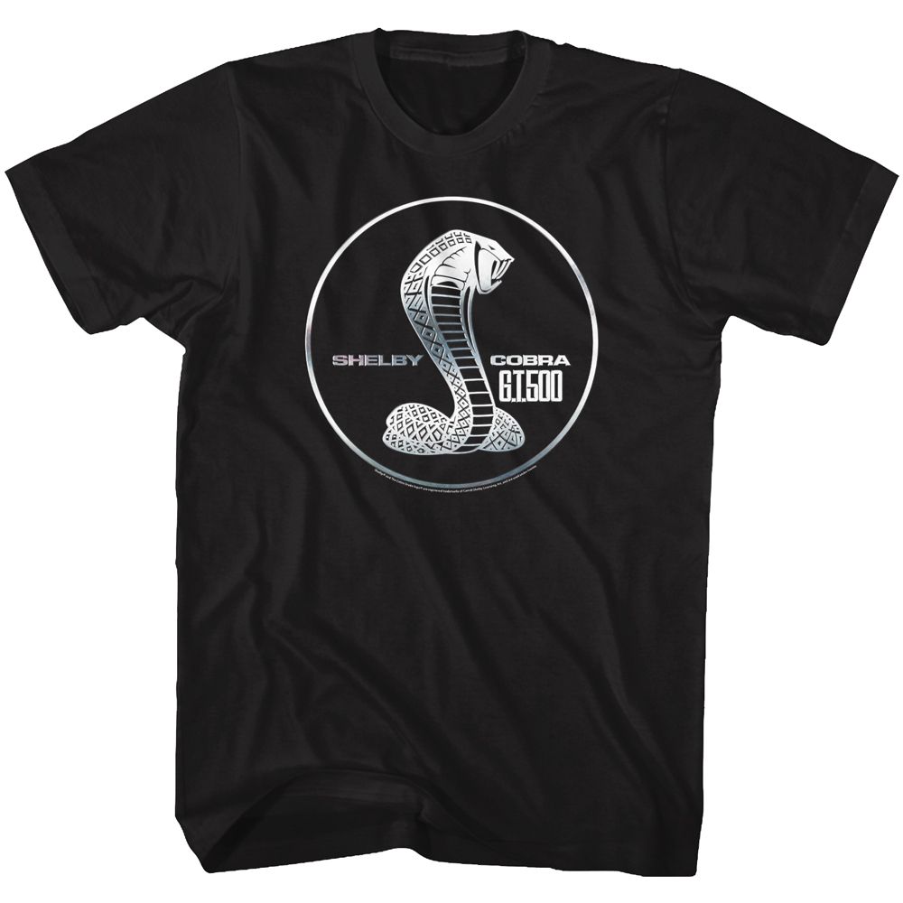 CARROLL SHELBY-CHROME GT500-BLACK ADULT S/S TSHIRT
