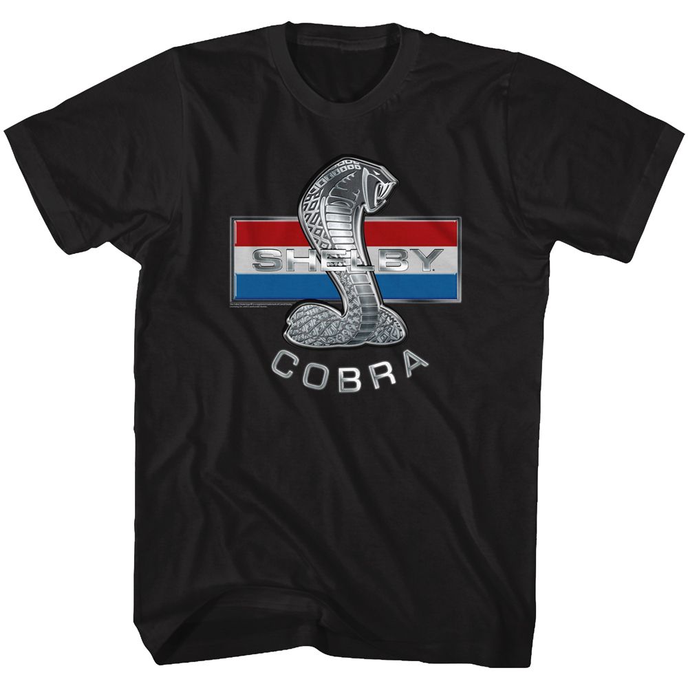 CARROLL SHELBY-SNAKE STRIPES-BLACK ADULT S/S TSHIRT
