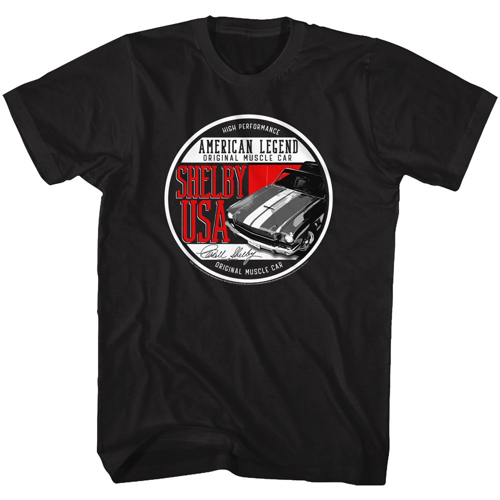 CARROLL SHELBY-CAR CIRCLE-BLACK ADULT S/S TSHIRT