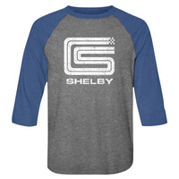 Thumbnail for CARROLL SHELBY-LOGO-PREMIUM HEATHER/VINTAGE ROYAL ADULT 3/4 SLEEVE RAGLAN