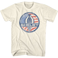 Thumbnail for CARROLL SHELBY-FLAGLOGO-NATURAL ADULT S/S TSHIRT